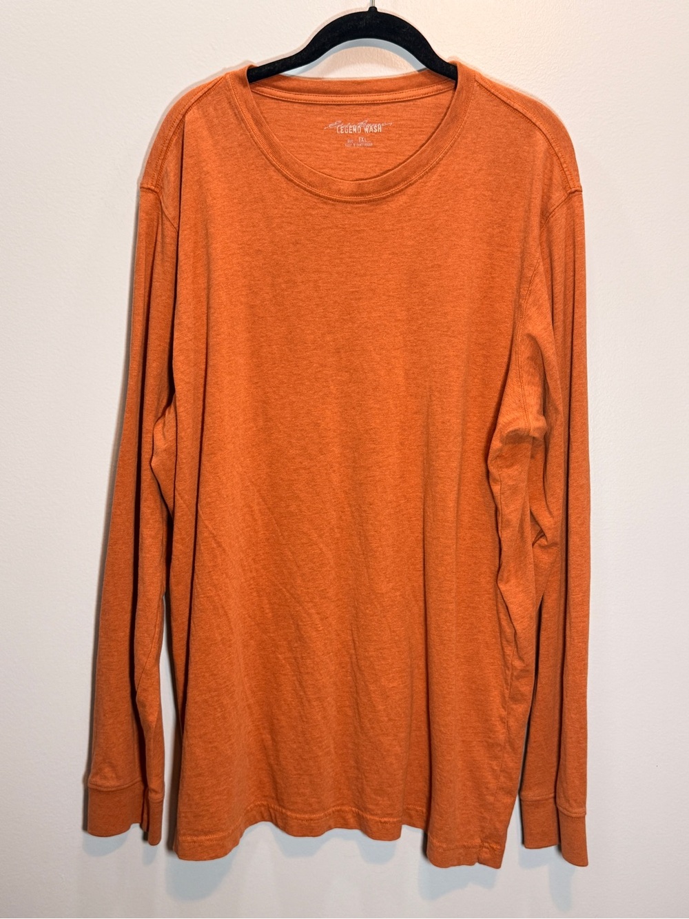 Eddie Bauer Men's Long Sleeve Crewneck - Rust Orange